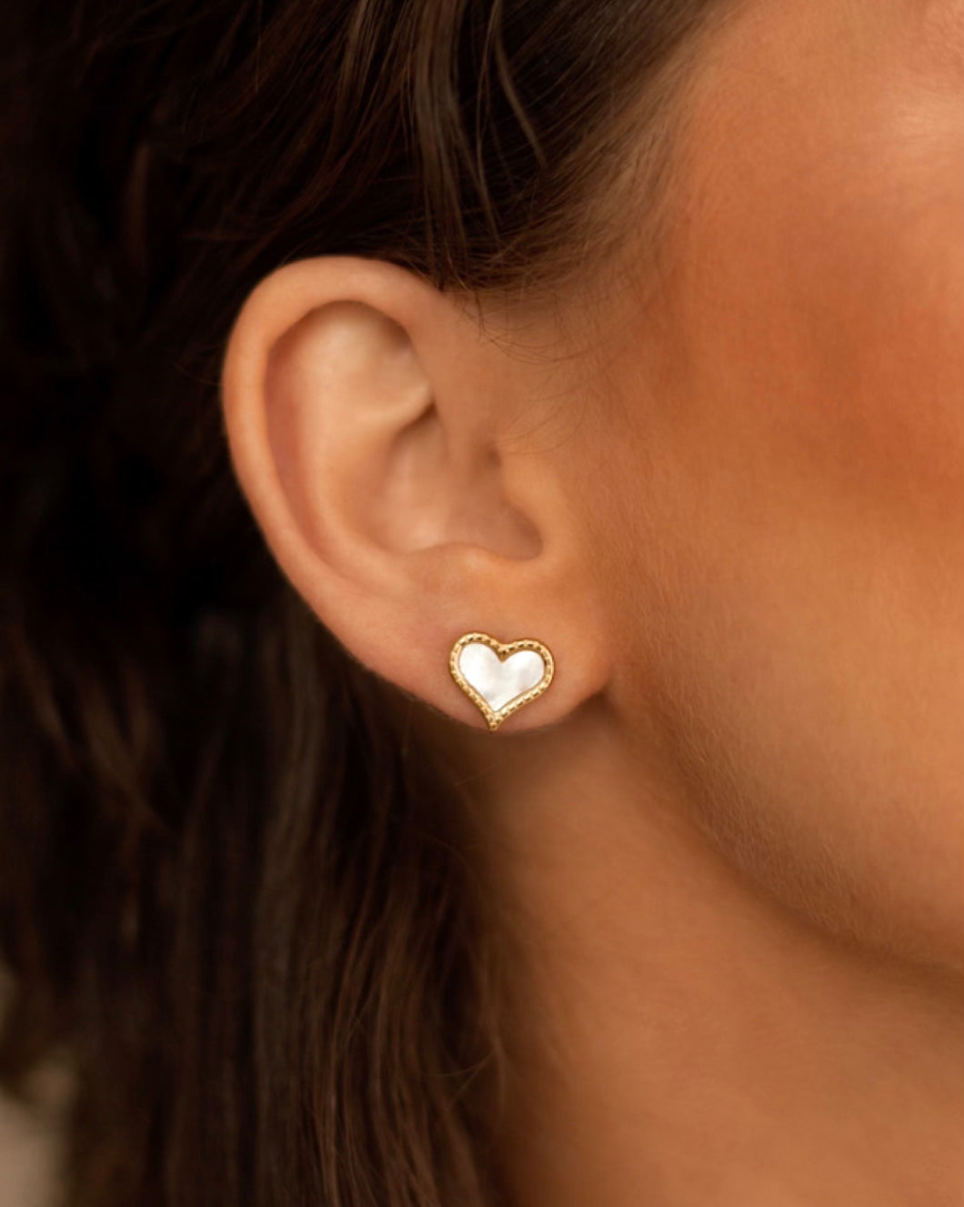 Nacar Heart Studs