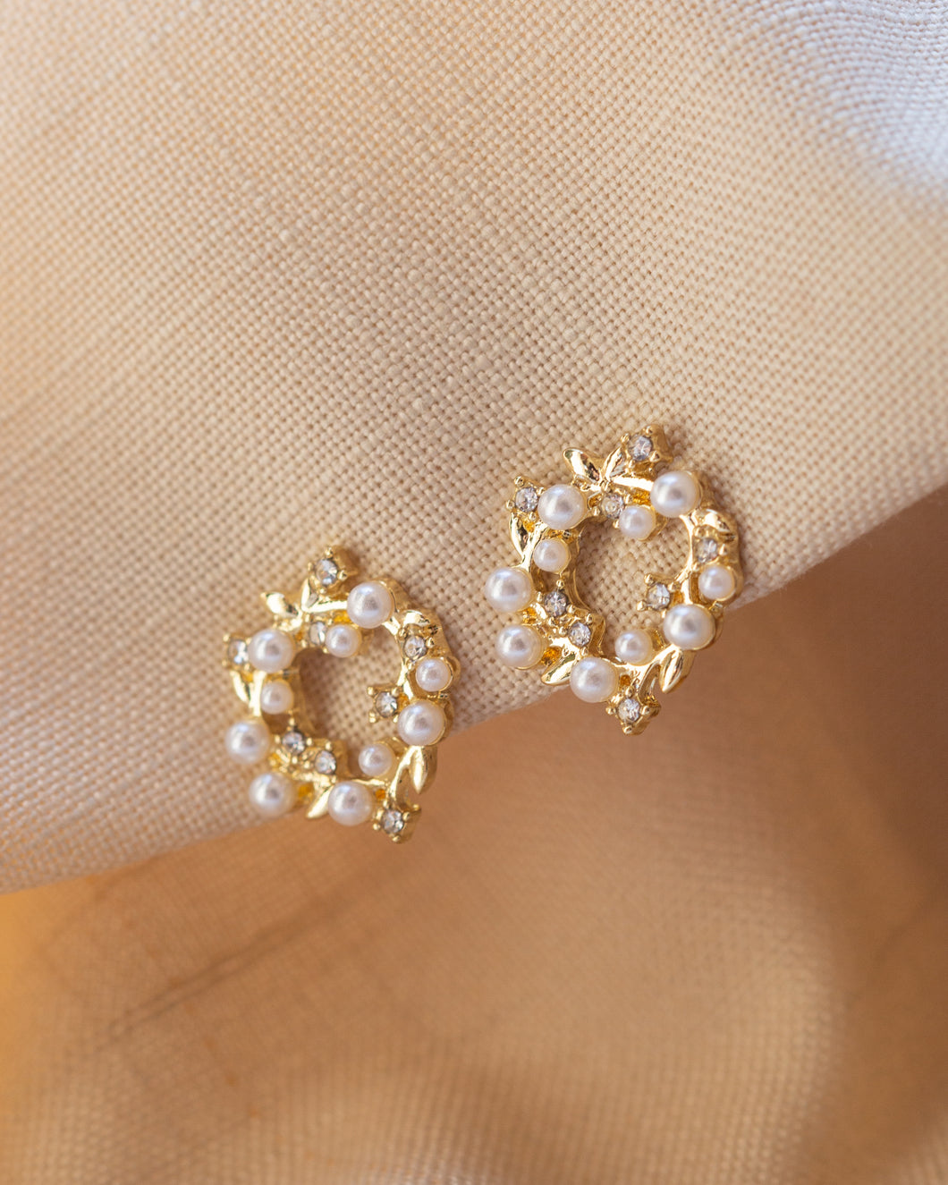 Pearly Crown Stud Earrings