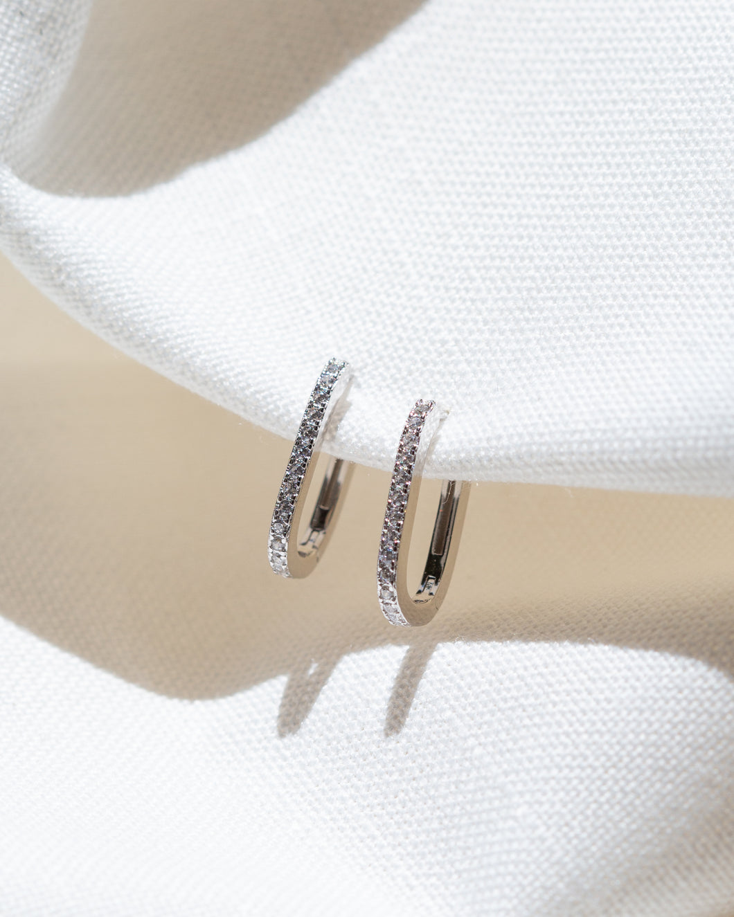 Mini Oval Zircon Earrings