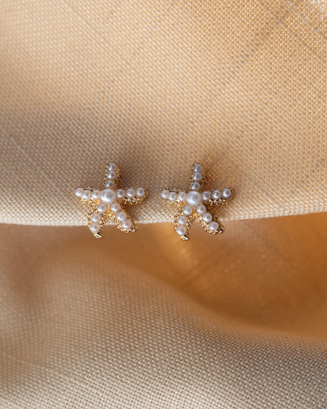 Starfish Pearl Stud Earrings