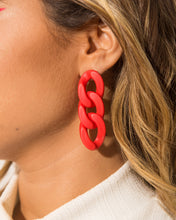 Cargar imagen en el visor de la galería, Chunky Cuban Link Color Earrings
