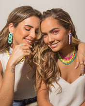 Cargar imagen en el visor de la galería, Chunky Cuban Link Color Earrings
