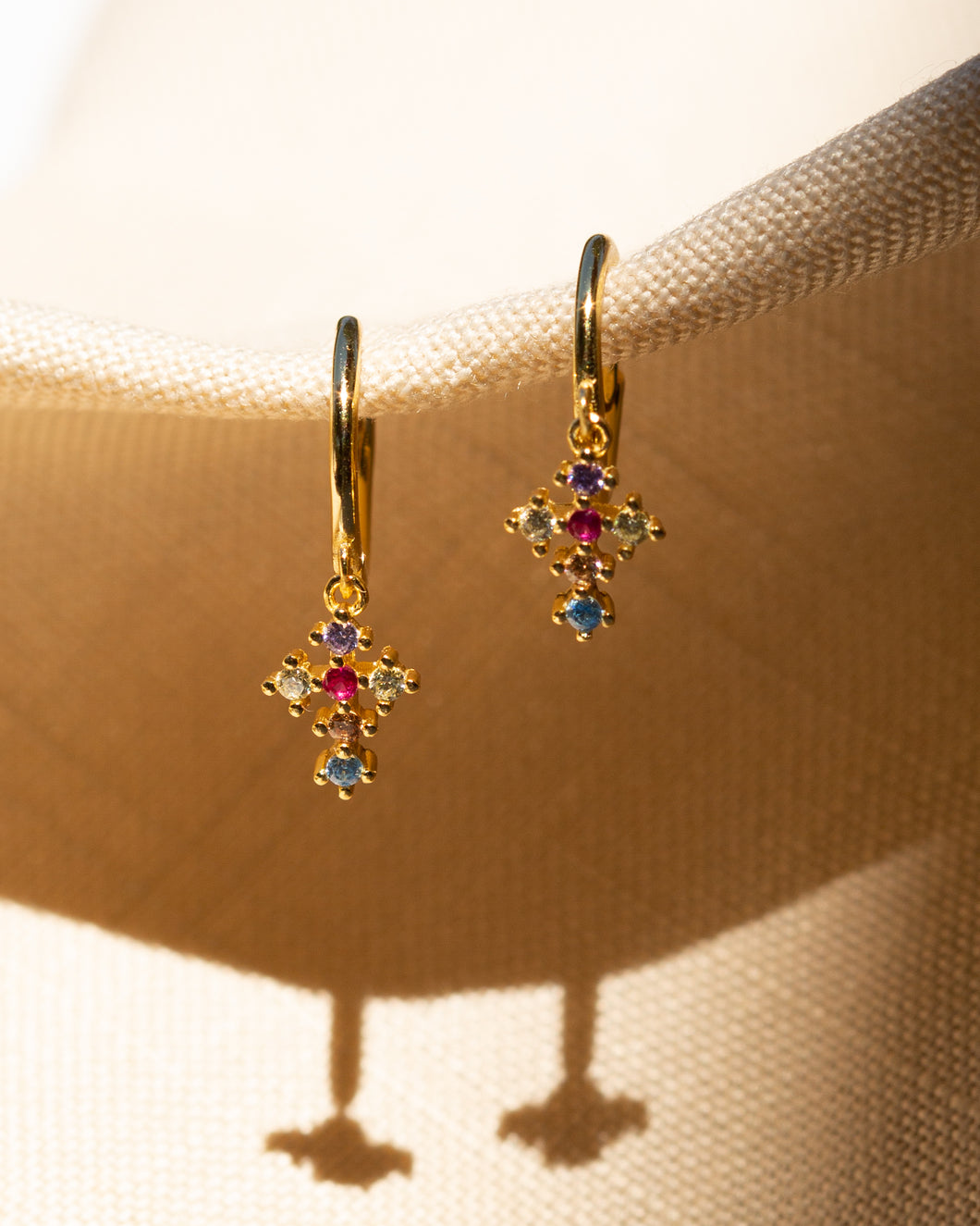 Cross Huggie Earrings