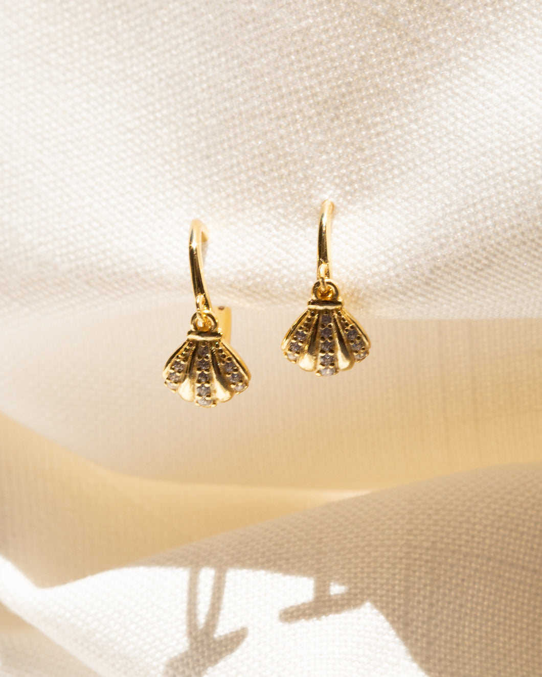 Seashell Huggie Hoops